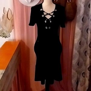 Michael kors black grommet dress